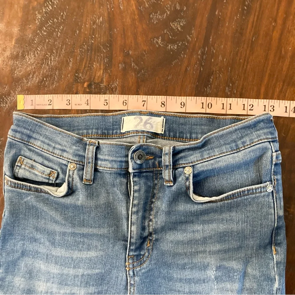 Free People Frayed Skinny Blue Jeans Denim Size 26 - Picture 11 of 11